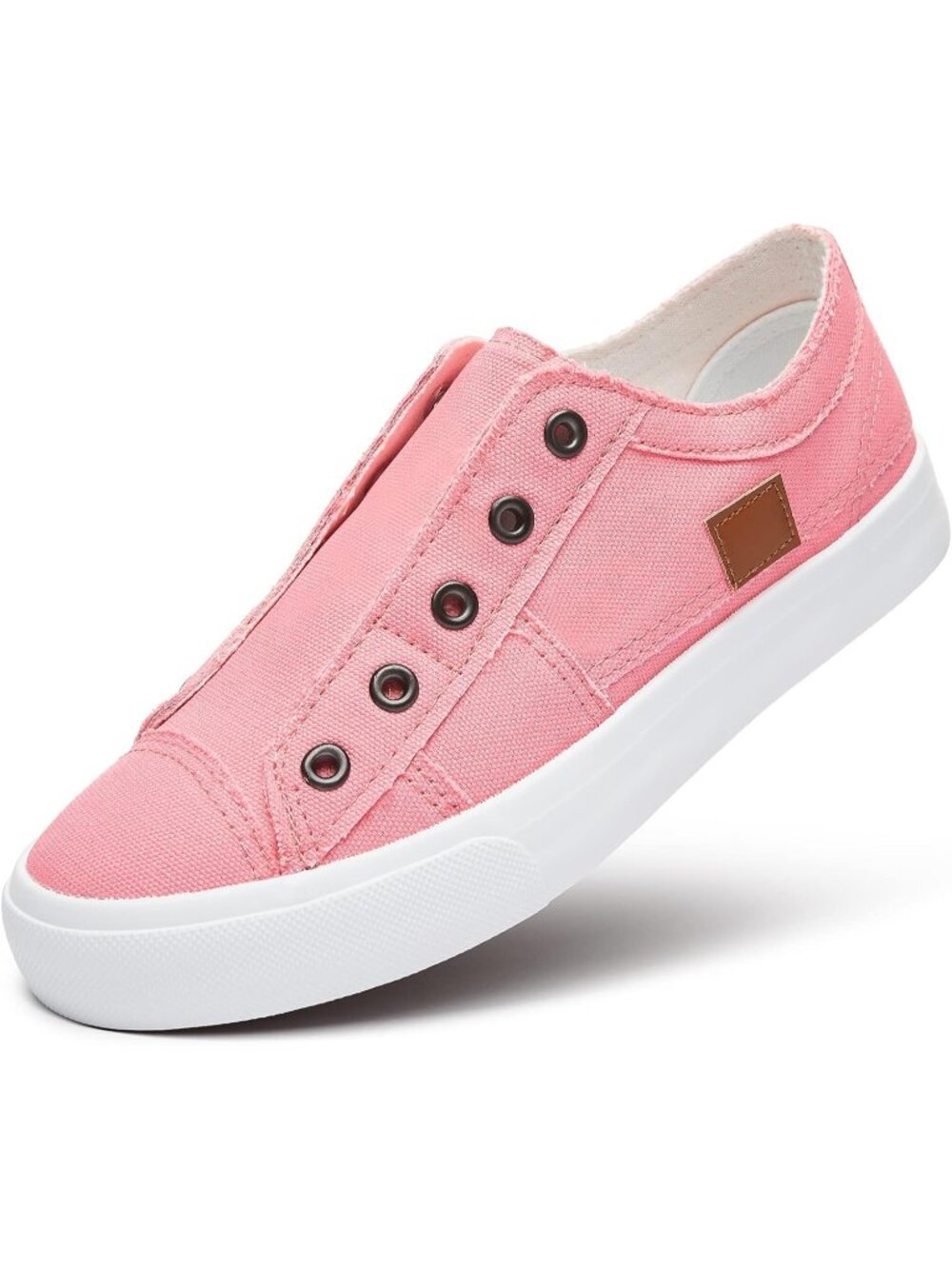 Womens Pink Canvas Slip On Canvas Sneakers Non Slip Casual Fashion Sneakers